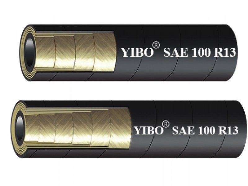 SAE 100R13 MULTIPLE SPIRAL STEEL WIRE REINFORCED HYDRAULIC RUBBER HOSE